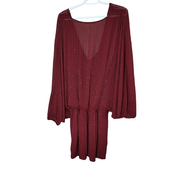 Free People Isabel Beaded Dolman V Neck Mini Dress Size Large - Picture 2 of 7